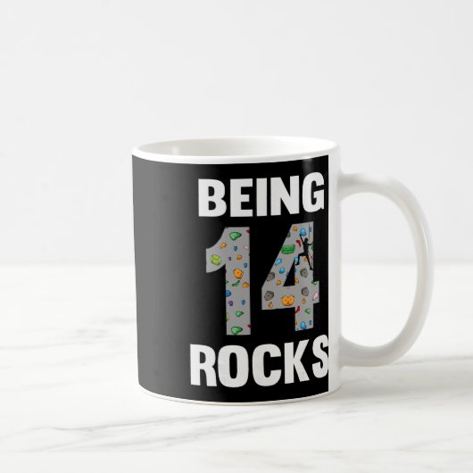 Mug 14 Year Old Rock Climber Birthday 14th Climber Bei (Droite)