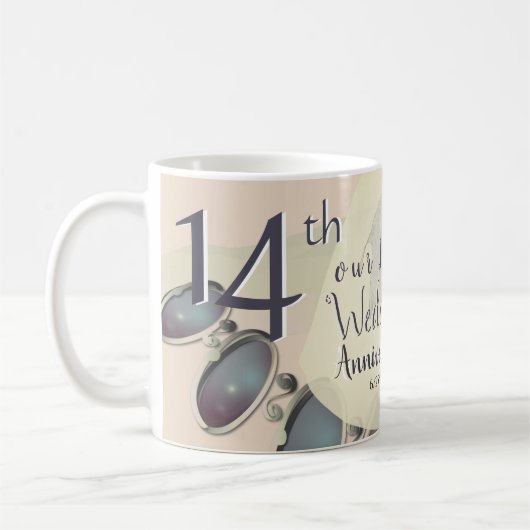 Mug 14e anniversaire des Opals & Eléphants Mariages (Gauche)