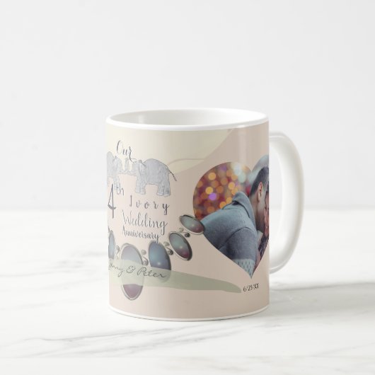 Mug 14e anniversaire du Mariage ivoire (Devant droit)