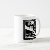 Mug 14e anniversaire du mariage Opal traditionnel (Devant droit)