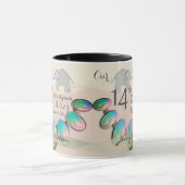 Mug 14e anniversaire du Mariage Opals & Eléphants (Centre)