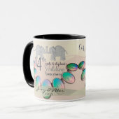Mug 14e anniversaire du Mariage Opals & Eléphants (Devant gauche)