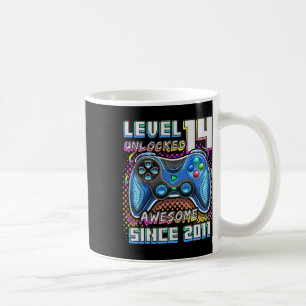 Mug 14e anniversaire garçon niveau 14 joueur 14 ans je