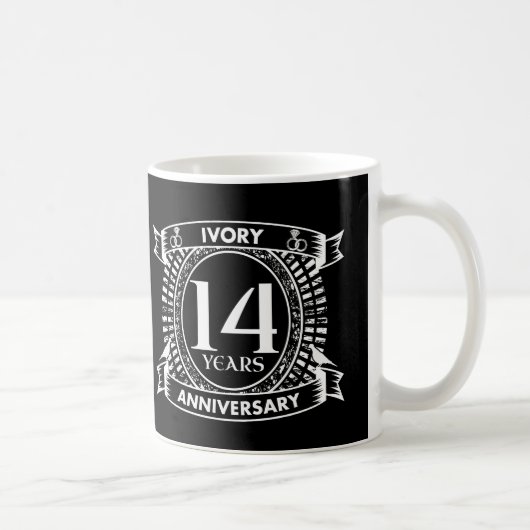 Mug 14ème anniversaire de mariage en ivoire (Droite)