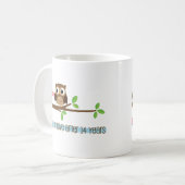 Mug 14ème Hiboux d'anniversaire de mariage (Devant gauche)