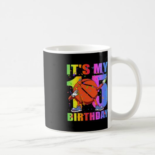 Mug 15 ans 15e Basketball Anniversaire Thème B (Droite)