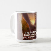 Mug 15 oz de café avec citation et photo d'amour (Devant gauche)