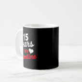 Mug 15 Years Her Valentine _ Anniversary Couples Valen (Devant gauche)