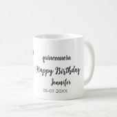 Mug 15e anniversaire ajouter nom date année noire modè (Devant droit)