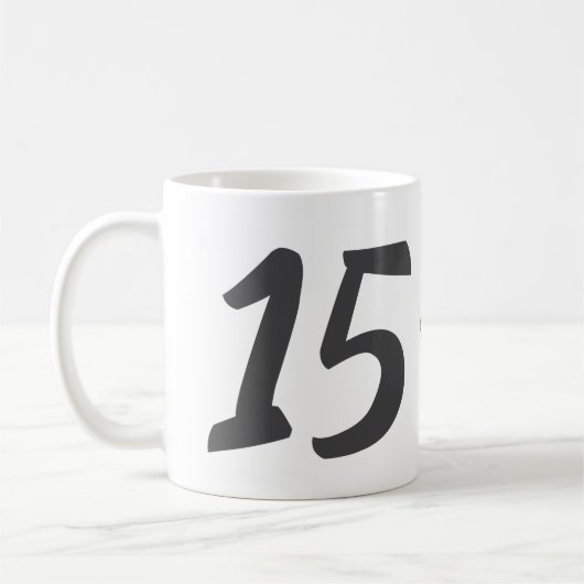 Mug 15e anniversaire ajouter nom date année noire modè (Gauche)