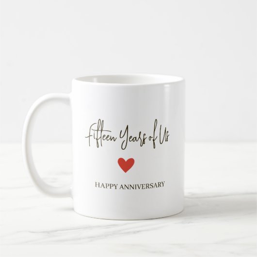 Mug 15e Anniversaire – Quinze Ans Ensemble (Gauche)