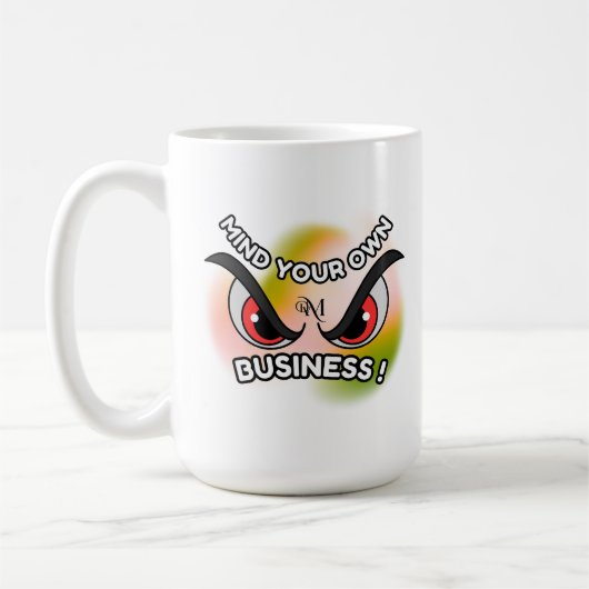 Mug 15oz : Attention à votre propre (blanc) (Gauche)