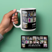 Mug 16 Grille de collage photo - 2 Zones de texte - no