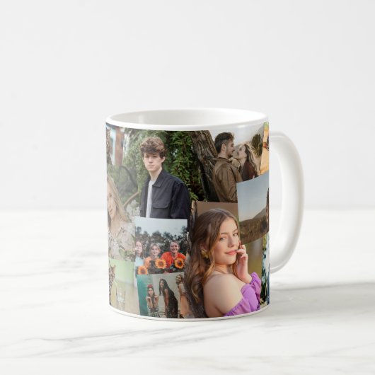 Mug 16 Haphazardly Overlapping Photos Collage Modèle (Devant droit)