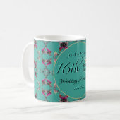 Mug 16e anniversaire du Mariage Bougies et fleur de St (Devant gauche)