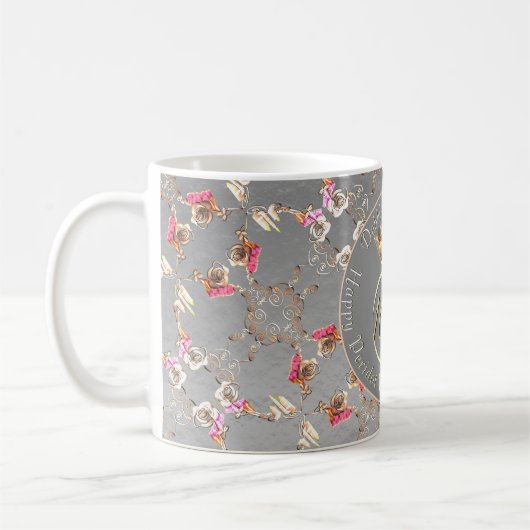 Mug 16e anniversaire Mariage cire, Statice, Peridot (Gauche)