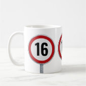 Mug 16th Birthday Speed Limit (Gauche)