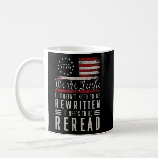 Mug 1776 Drapeau Américain Nous, Le Peuple Dont Il A B (Gauche)