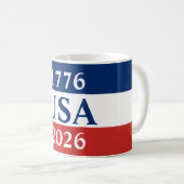 Mug 1776 USA 2026 Red White and Blue Patriotic (Devant droit)