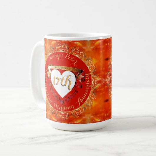 Mug 17e anniversaire de Mariage Carnelian (Devant gauche)