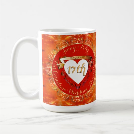 Mug 17e anniversaire de Mariage Carnelian (Gauche)