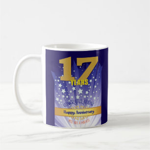 Mug 17e anniversaire de récupération personnalisé Numé