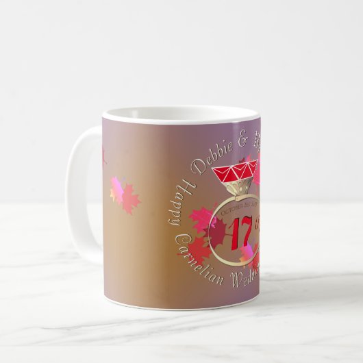 Mug 17e Anniversaire du Mariage Carnelian Ring (Devant gauche)