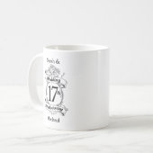 Mug 17e anniversaire du Mariage Roses noires et blanch (Devant gauche)