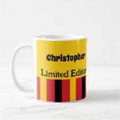 Mug 18 ans d'être génial nom jaune rouge (Gauche)