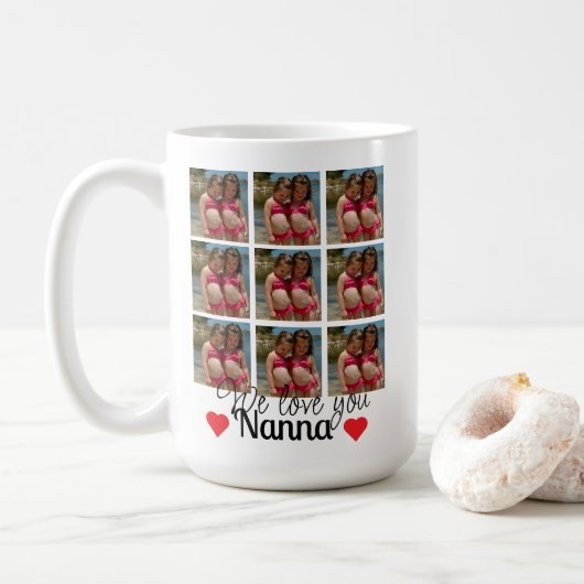 Mug 18 Photos Collage Nanna Anniversaire Cadeau (Avec donut)