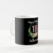 Mug 18e anniversaire Blush Pink Floral Name Co (Devant gauche)