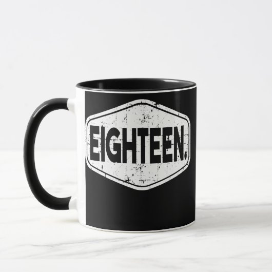 Mug 18e anniversaire de garçon ou de fille 18 ans (Gauche)