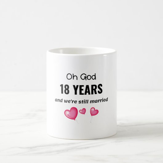 Mug 18e anniversaire de Mariage Dons amusants pour lui (Centre)