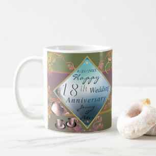 Mug 18e anniversaire Mariage de Porcelaine Acquamarine