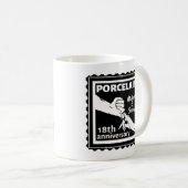 Mug 18e anniversaire mariage porcelaine traditionnelle (Devant droit)