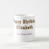 Mug 18e anniversaire nom violet orange (Centre)