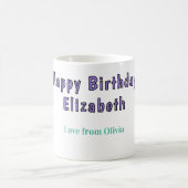 Mug 18e anniversaire nom violet vert (Centre)