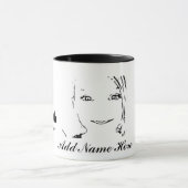 Mug 18ème coutume heureuse de blanc de noir de (Centre)
