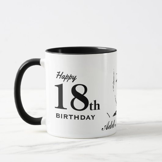 Mug 18ème coutume heureuse de blanc de noir de (Gauche)