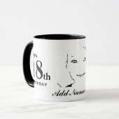 Mug 18ème coutume heureuse de blanc de noir de (Devant gauche)