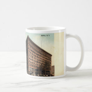 Mug 1909 carrés vintages d'Ellicott, Buffalo, NY