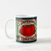 Mug 1910s Defender marque tomates étiquette (Gauche)