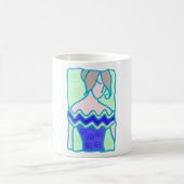 Mug 1920 Aquarius Femme avec symbole bleu turquoise (Centre)