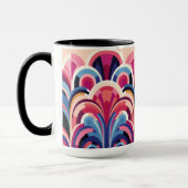 Mug 1920 Art déco rétro rose, violet, bleu moderne (Gauche)