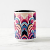 Mug 1920 Art déco rétro rose, violet, bleu moderne (Centre)