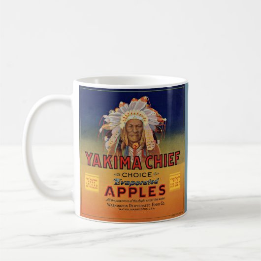 Mug 1920 Yakima Chef étiquette évaporé des pommes (Gauche)