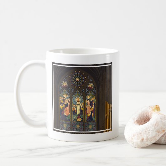Mug 1923 Affiche D'Une Église Avec Fenêtre En Verre Ti (Avec donut)