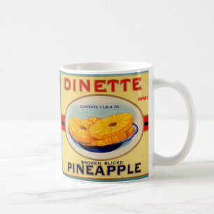 Mug 1930 étiquette de marque d'ananas Dinette
