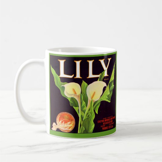 Mug 1930 Lily orange crate étiquette (Gauche)