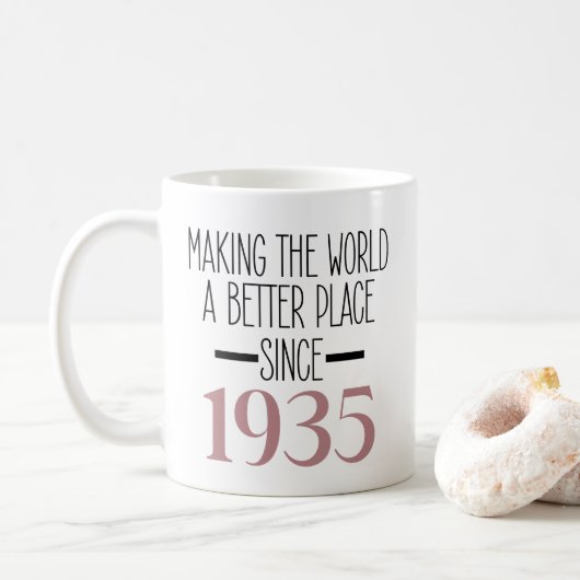 Mug 1935 Anniversaire 90e Anniversaire Cadeaux Femmes  (Avec donut)
